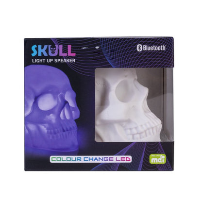 Skull Speaker
Spooky skull speaker with rainbow LED lights
HD sound through Bluetooth connectivity
Portable design and rechargeable battery

Gift your space the glow up it deserves with this vibrant neon light skull speaker! A spooky addition to any room, pump your favourite tunes in HD sound through convenient Bluetooth connectivity. This rainbow, colour changing skull will be sure to entertain with its rechargeable battery and portability!

10.50(L) x 14.80(W) x 13.20(H) cm
Colour box
1st Stop, Marshall's