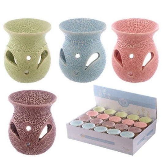Small Textured Ceramic Oil Burners with Cut Out Pattern - 1st Stop Marshall's Health Shop, Gift Shop! - Heath and Natural Therapy New Brighton Christchurch - Naturopath