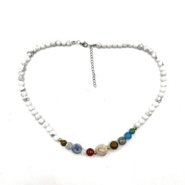 Solar System Necklace American Howlite - 1st Stop Marshall's Health Shop, Gift Shop! - Heath and Natural Therapy New Brighton Christchurch - Naturopath