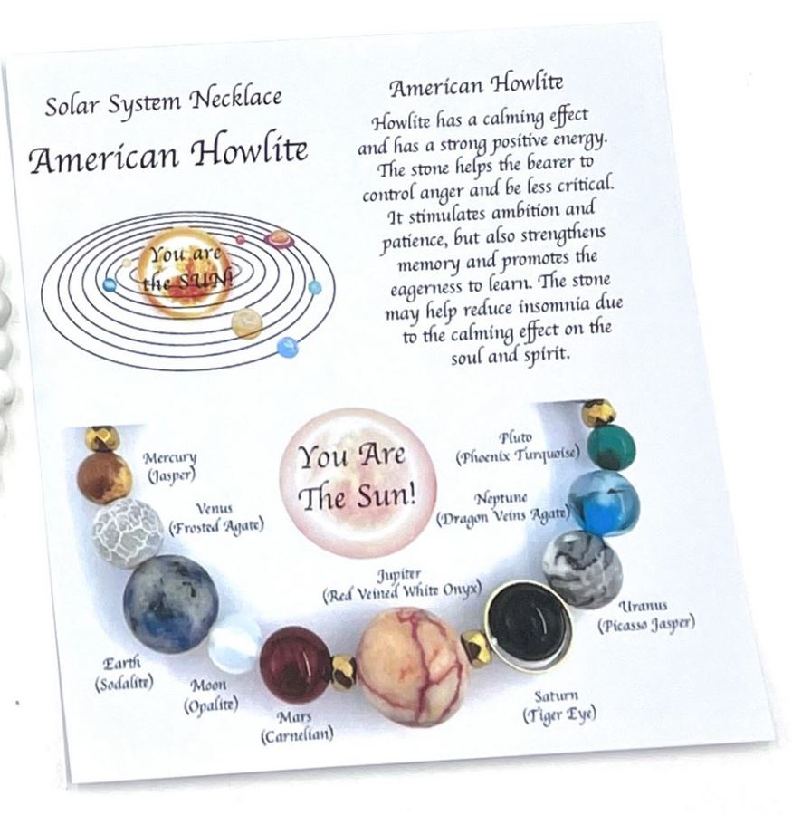 Solar System Necklace American Howlite - 1st Stop Marshall's Health Shop, Gift Shop! - Heath and Natural Therapy New Brighton Christchurch - Naturopath