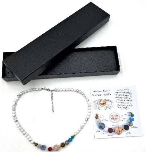 Solar System Necklace American Howlite - 1st Stop Marshall's Health Shop, Gift Shop! - Heath and Natural Therapy New Brighton Christchurch - Naturopath