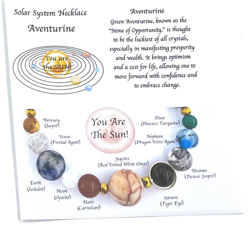 Solar System Necklace Aventurine - 1st Stop Marshall's Health Shop, Gift Shop! - Heath and Natural Therapy New Brighton Christchurch - Naturopath