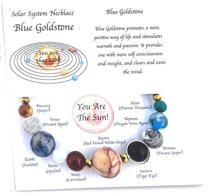 Solar System Necklace Blue Goldstone - 1st Stop Marshall's Health Shop, Gift Shop! - Heath and Natural Therapy New Brighton Christchurch - Naturopath