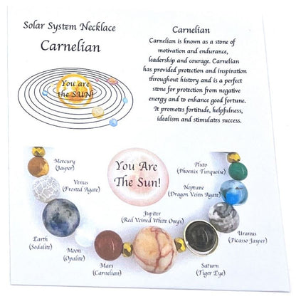 Solar System Necklace Carnelian - 1st Stop Marshall's Health Shop, Gift Shop! - Heath and Natural Therapy New Brighton Christchurch - Naturopath