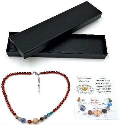 Solar System Necklace Carnelian - 1st Stop Marshall's Health Shop, Gift Shop! - Heath and Natural Therapy New Brighton Christchurch - Naturopath