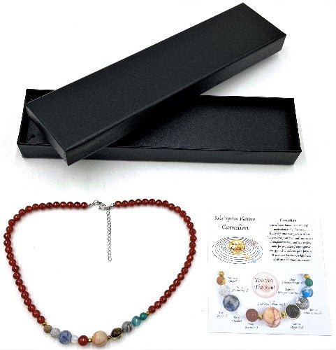 Solar System Necklace Carnelian - 1st Stop Marshall's Health Shop, Gift Shop! - Heath and Natural Therapy New Brighton Christchurch - Naturopath