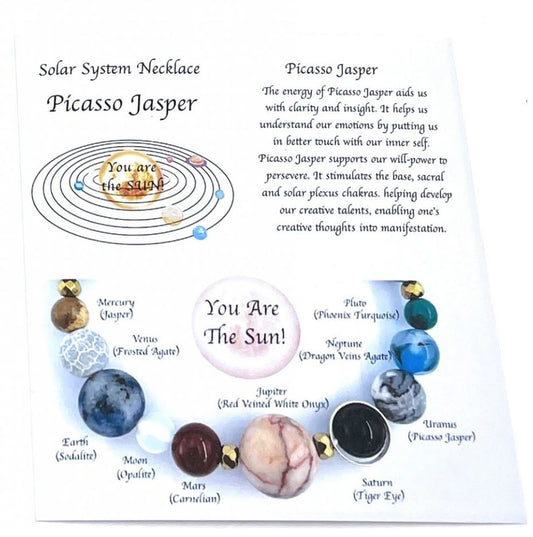 Solar System Necklace Grey Picasso Jasper - 1st Stop Marshall's Health Shop, Gift Shop! - Heath and Natural Therapy New Brighton Christchurch - Naturopath
