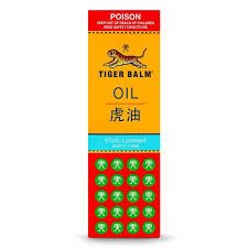 Tiger Balm Oil 57ml           Provides temporary relief of aches and pains of muscles and joints  HEALTH BENEFITS:  Temporary aches and pain relief  DIRECTIONS:  Adults and children 2 years of age and over. Apply to the affected area 3 to 4 times daily. Rub gently in a circular motion until evenly spread and absorbed.