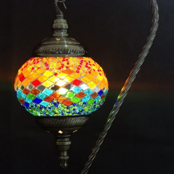 Turkish Mosaic Lamp Large Swan Neck TL173 - MarshallsHealthShop