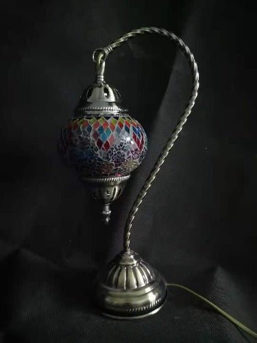 Turkish Mosaic Lamp - Swan Neck Multicolour TL136 - 1st Stop Marshall's Health Shop, Gift Shop! - Heath and Natural Therapy New Brighton Christchurch - Naturopath