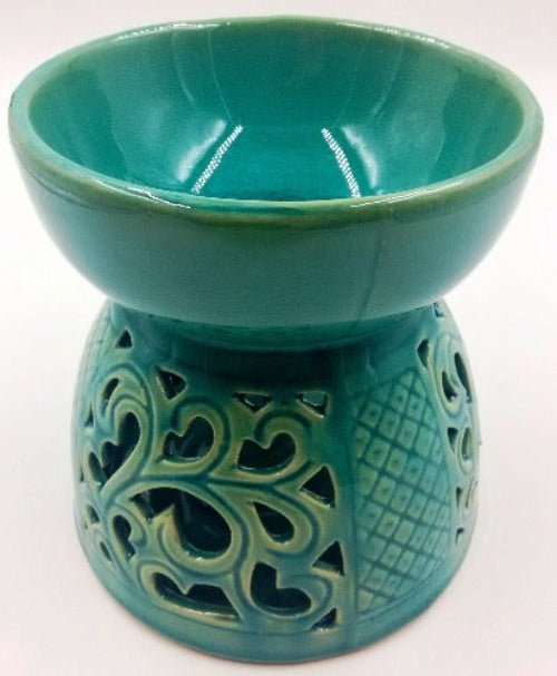 Turquoise Oil Burner - 1st Stop Marshall's Health Shop, Gift Shop! - Heath and Natural Therapy New Brighton Christchurch - Naturopath