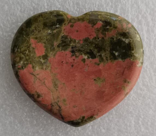 Unakite Worry Stone Heart - MarshallsHealthShop