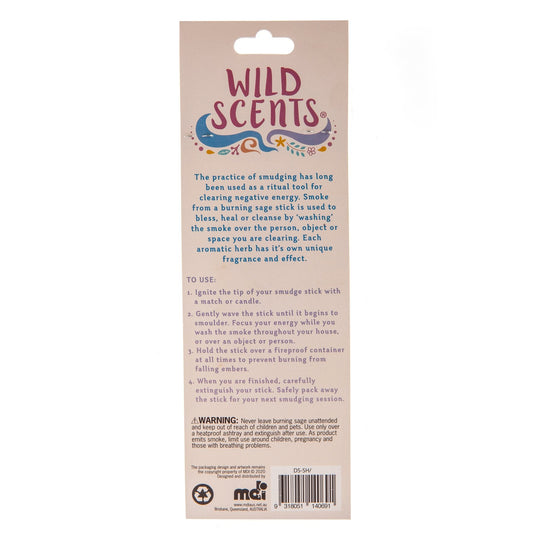 Wild Scents Good Vibes Sage & Herbs Smudge Stick - 1st Stop Marshall's Health Shop, Gift Shop! - Heath and Natural Therapy New Brighton Christchurch - Naturopath