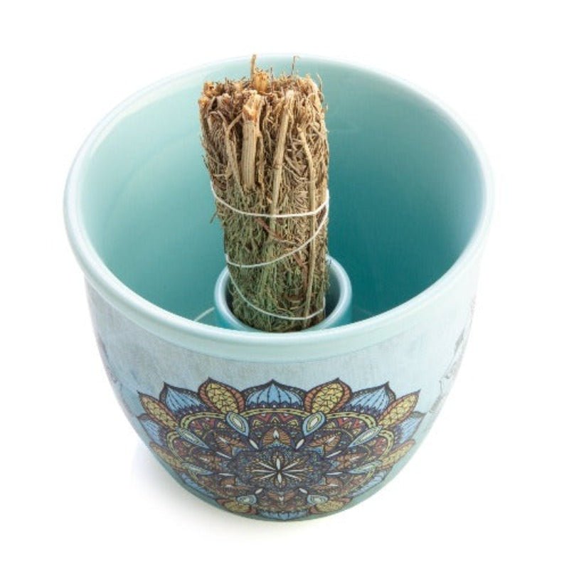 Wild Scents Mandala Ceramic Smudge Bowl - 1st Stop Marshall's Health Shop, Gift Shop! - Heath and Natural Therapy New Brighton Christchurch - Naturopath