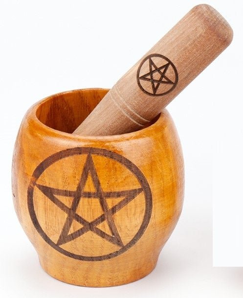 Witchwares Magic Pestle & Mortar Pentacle - MarshallsHealthShop