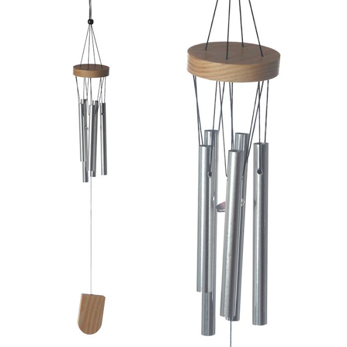 Wooden Wind Chime Metal Tubes 37cm - 1st Stop Marshall's Health Shop, Gift Shop! - Heath and Natural Therapy New Brighton Christchurch - Naturopath